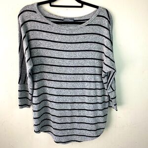 Market & Spruce Corinna Dolman Knit Rayon Top Stretch Stripe Gray Women's Size M
